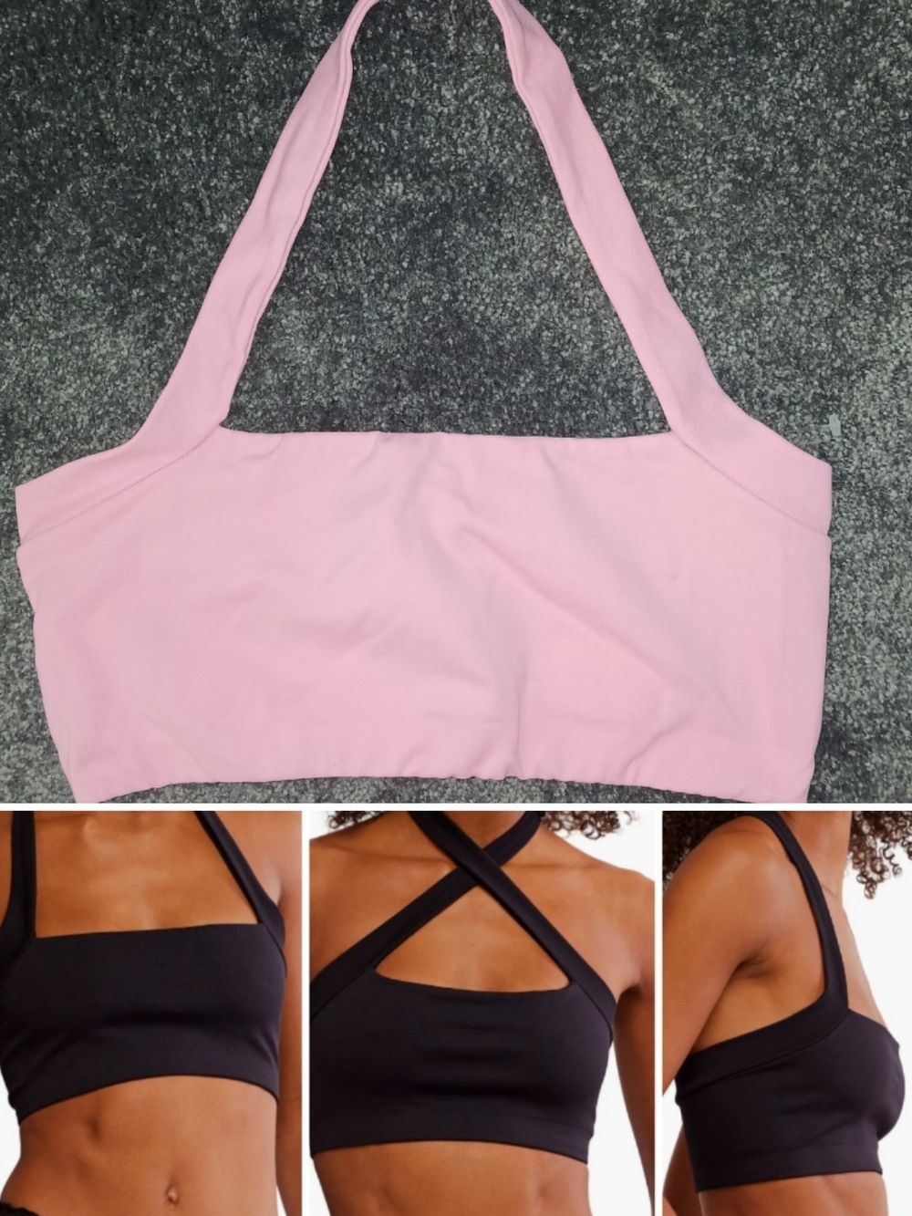 NWOT Free People Margot Convertible Seamless Halter Bralette, Pink M/L
